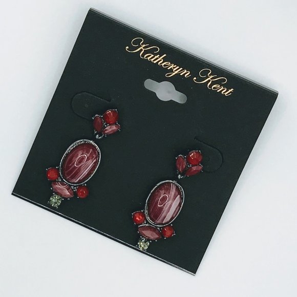 Katheryn Kent Jewelry - Katheryn Kent Drop Earrings Red Stones